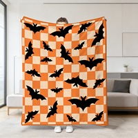 Couverture en peluche douce à imprimé fantôme citrouille mignon pour l'automne et Halloween 2026, plaid en flanelle pour lit et canapé, décoration de chambre, couverture de sieste, cadeau de vacances