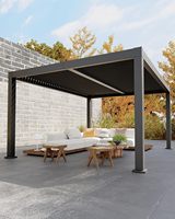 Aluminium-Lamellenpergola 3,66m x 4,88m für den Außenbereich mit Verstellbarem Lamellendach Verstärkter Aluminiumrahmen Wasserdichte Abdeckung Optional