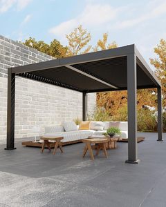 Pérgola <span class=keywords><strong>de</strong></span> Aluminio con Techo <span class=keywords><strong>de</strong></span> Láminas Ajustables <span class=keywords><strong>de</strong></span> 12 pies x 16 pies, Estructura <span class=keywords><strong>de</strong></span> Aluminio Reforzada - Product Image 1