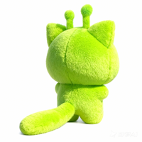 Jouets en peluche personnalisés OEM/ODM, drôles, joyeux, en forme de chat extraterrestre vert, mignons, doux, petits, 5 cm, 15 cm, portables et pratiques