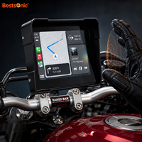 Bestsonic GPS Navigasi Motor 5 Inci dengan Apple Carplay dan Android Auto Layar Portabel Navigasi Siri Google Assistant