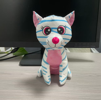 Jouets en peluche animaux brodés en coton super doux de 20-25 cm avec fonction réconfortante pour machine à griffes, vente en gros
