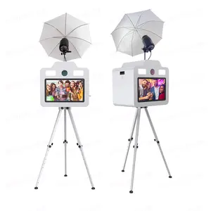 Stampa istantanea photo booth box selfie station photo booth touch screen monitor da 21.5 pollici decorazione di nozze photobooth shell