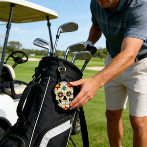 Étiquettes de sac de <span class=keywords><strong>golf</strong></span> plaquées, nouveau design, bon marché, conception gratuite, fabriquées en Chine - Product Image 1