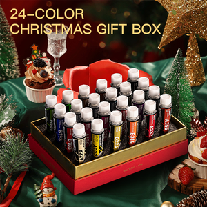 Vente flash - Ensemble de peinture <span class=keywords><strong>gouache</strong></span> sur le thème de Noël, 24 couleurs, emballage en bois, pour bricolage, idéal pour les étudiants, cadeau parfait - Product Image 1