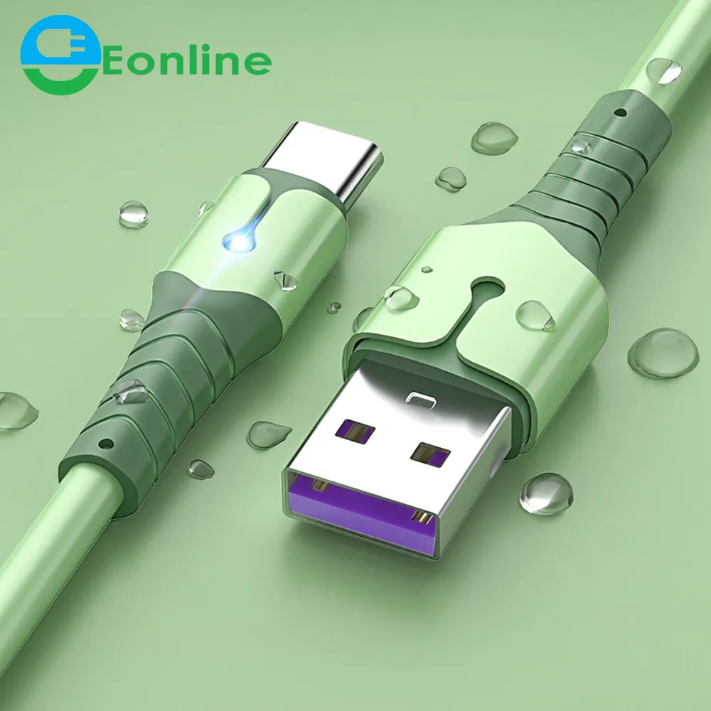 Eonline 1 м жидкий силиконовый USB C кабель для Samsung Xiaomi 8 7 супер зарядный кабель Micro USB Type C зарядное устройство для телефона