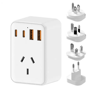 Cargador de Viaje Rápido <span class=keywords><strong>GaN</strong></span> de 45W con Función PD, 5 Puertos en 1, para Hotel y Viajes, Enchufes AU, UK y EU - Product Image 3
