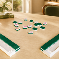 Ensemble de tuiles de mahjong américaines en acrylique personnalisées en gros, 160 pièces, double couche, vert Verve, jeu de mahjong luxueux et élégant, cadeau