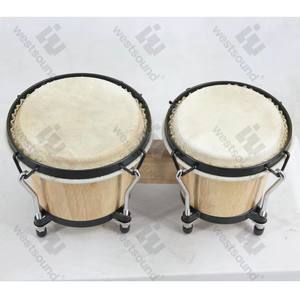 Bongo Drum <span class=keywords><strong>Instrument</strong></span> de percussion monobloc en cuir de vachette en bois massif pour enfants Orff <span class=keywords><strong>Instrument</strong></span> - Product Image 3