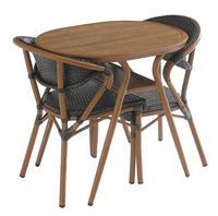 Ensemble de mobilier d'extérieur 2 chaises et table au design moderne, ensemble de jardin 3 pièces tous temps en vente à chaud
