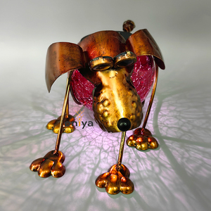Statue d'animal solaire Oniya en métal, mignonne, chien, <span class=keywords><strong>chat</strong></span>, grenouille, pour <span class=keywords><strong>jardin</strong></span> extérieur avec boule de verre LED, décoration de <span class=keywords><strong>jardin</strong></span> printanière - Product Image 4