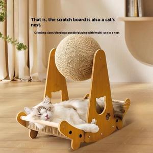 Pohon kucing Modern goresan tahan aus vertikal Sisal bola cakar penggiling kertas bergelombang fitur anti-sofa kucing pohon - Product Image 6