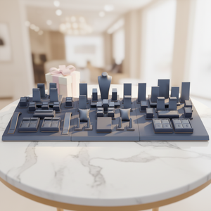 Expositor de Joyería Azul para Collares con Almacenamiento Directo, Soporte para Tarjetas de Joyería, para Tiendas - Product Image 1