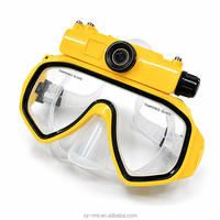 Masque de plongée sous-marine 4K étanche avec caméra pour adultes, enregistrement vidéo HD WiFi, lentille en verre trempé sur ordonnance, 360 degrés