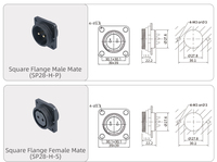 Conector de Cable SP28 SD28 Industrial a Prueba de Agua IP68 380V 45A, Enchufe Macho y Hembra de 2, 3, 4, 5, 6, 7, 9, 10, 12, 14, 16, 19, 22, 24, 26 Pines