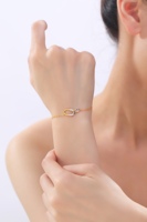 Bracelet ajustable bicolore en argent sterling plaqué or rhodié 18 carats sans nickel Silver City, tendance pour femme/unisexe, idéal pour les soirées