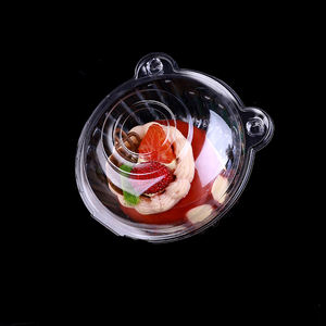 Caixa de Salada Transparente Personalizada em Plástico <span class=keywords><strong>PET</strong></span> com Tampa Articulada, Caixas Redondas em Estilo Clamshell - Product Image 5