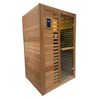 Calentadores de Cerámica de Madera de Hemlock para Uso Doméstico, Sauna Interior Infrarroja para 1 Persona
