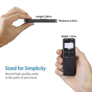 Enregistreur vocal de 8 go, annulation du bruit enregistreur numérique activé par le son <span class=keywords><strong>Dictaphone</strong></span> <span class=keywords><strong>stéréo</strong></span> avec lecteur MP3 pour les conférences - Product Image 5