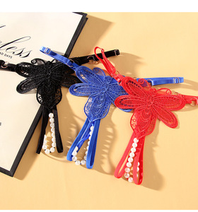 Sexy Lace Butterfly <strong>g</strong> <strong>String</strong> Embroidered Erotic Lingerie Crotchless Pearl Panties Sexy Women <strong>Open</strong> <strong>Crotch</strong> Sexy Thong - Product Image 3