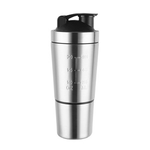 Vente en gros de bouteille de sport en acier inoxydable réutilisable 500/750ml Base de stockage de bouteille de secousse de sport Capacité de 800ml Tasse de mélange de protéines Thermos à eau - Product Image 1
