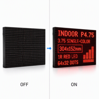 Módulo LED de un Solo Color para Interiores P4.75, Tablero de Pantalla LED de 64x32 Puntos para Señalización de Precios y Visualización de Mensajes