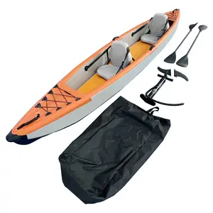 Bote de asalto inflable para Kayak de doble capa, canoa plegable, bote de pesca con goma gruesa, PVC de 0,9mm para dos personas