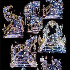 10 autocollants par paquet autocollants escalier vers <span class=keywords><strong>le</strong></span> <span class=keywords><strong>ciel</strong></span> série château escaliers manuel matériel autocollants décoratifs - Product Image 4