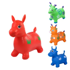 Jouets animaux gonflables en PVC écologique, cheval à saut avec musique, nouveau style, vente en gros, m