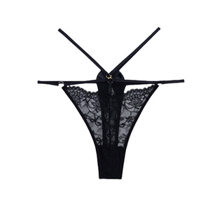 T-Pants en nylon érotique pour femmes de grande taille européens et américains taille basse string en dentelle nœud sexy vente en gros de sacs d'emballage pour sous-vêtements - Product Image 5