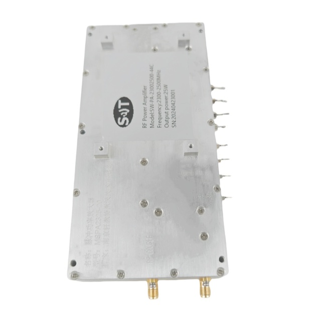 S Band Communication Module 2.3-2.5GHz RF Power Amplifier 44dBm PSat 44dB Gain Satellite Communications Using GaN SWT 28V 8A
