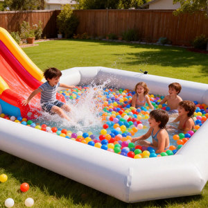 <span class=keywords><strong>Piscina</strong></span> Inflable Multiusos Keyubo <span class=keywords><strong>de</strong></span> PVC <span class=keywords><strong>de</strong></span> 8*8*0.6m, para Natación, Camping, Juegos Acuáticos para Niños, Resistente a los Rayos UV, Ligera y Portátil - Product Image 1