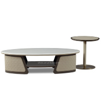 Ensemble de table basse ovale en marbre de luxe moderne, design élégant pour la décoration de la maison, salon, canapé, meubles de centre