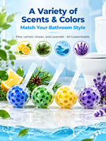 Nettoyant pour la Coupelle des Toilettes 50g, Parfum Longue Durée, Désodorisant pour Cuvette, Bloc Nettoyant en Profondeur pour la Coupelle, Couleur et Parfum Personnalisables