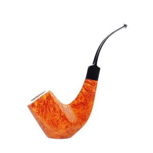 Muxiang Handcrafted Briarwood Smoking Pipe Bent Type With Vulcanized Rubber Mouthpiece Tobacco Pipe - Product Image 5