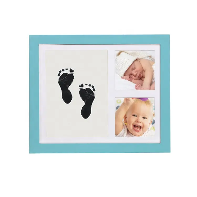 Su misura all'ingrosso del bambino appena nato impronta senza inchiostro stampa a mano foto telaio Kit con cuscinetto di inchiostro