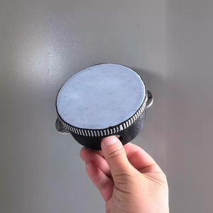 Tambor de percusión Orff, tambor de mano negro de una sola fila para jardín de infantes, instrumento de baile para enseñanza musical - Product Image 3