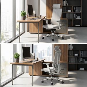 Chaise de bureau ergonomique pivotante à dossier haut en maille intégrale pour le bien-être, idéale pour la maison et le bureau - Product Image 3