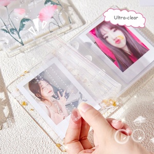 Album <span class=keywords><strong>photo</strong></span> miniature de collection Kpop de haute qualité, personnalisable, avec 40 pochettes, 3 pouces, motif floral, feuille d'or, mini album en acrylique - Product Image 3