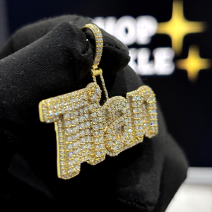 Colgante Personalizado con Nombre Tian, Plata de Ley 925, Moissanita VVS, Chapado en Oro, Collar con Incrustaciones de Diamantes - Product Image 3