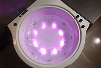 Baignoire d'angle intérieure Aquaspring avec massage, jacuzzi, bain à remous, hydromassage et cascade