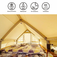 Tente de Glamping de Luxe Extérieure Quatre Saisons à Montage Rapide, Grande Tente Gonflable en Coton TC, Maison Gonflable à Une Chambre >3000mm