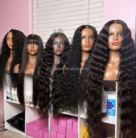 Perruque en cheveux humains naturels vietnamiens de 30 pouces, avec dentelle HD 13x6, ondulations profondes lâches, sans colle, perruque complète en dentelle pour femmes noires