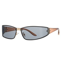 Lunettes de soleil rectangulaires vintage Y2K 8106 UV400 à monture intégrale pour le voyage et la conduite
