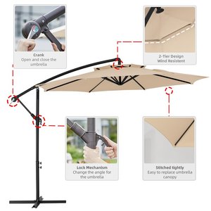 Great Price Superior Quality Furniture UV Waterproof Patio Garden <strong>Parasol</strong> Outdoor <strong>Banana</strong> Yard Umbrella - Product Image 2