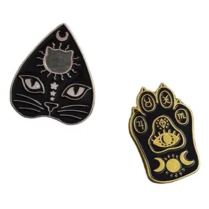 Custom Hard Creative Lapel Pins Metal Owl Badges Witchcraft Goth Enamel Pin