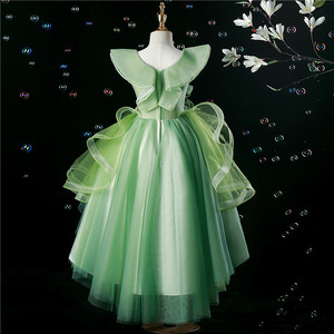 Vestido de Princesa con Temática Forestal para Niñas, Vestido de Alta Gama para Cumpleaños, Presentaciones de Piano, Dama de Honor, Tul, Primavera/Verano - Product Image 4