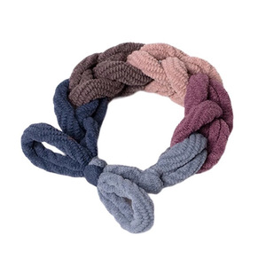 Élastiques à cheveux épais tressés en tricot doux, style coréen, couleurs arc-en-ciel, pour femmes, usage quotidien - Product Image 5