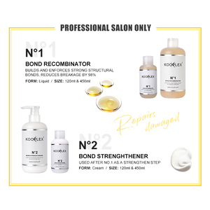 Bộ sản phẩm chăm sóc tóc dùng trong salon nhãn hiệu riêng 120ml/450ml Kooplex N1 N2 giúp phục hồi tóc hư tổn, tái tạo liên kết tóc bị gãy rụng - Product Image 2