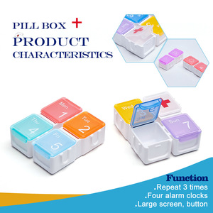 2024 mới BPA miễn phí một tuần 14 ngăn hộp thuốc với bộ đếm thời gian điện tử rõ ràng vitamin cá bổ sung dầu tổ chức - Product Image 4